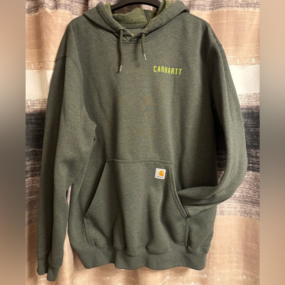 Carhartt Men's Green Pullover Hoodie Sweater